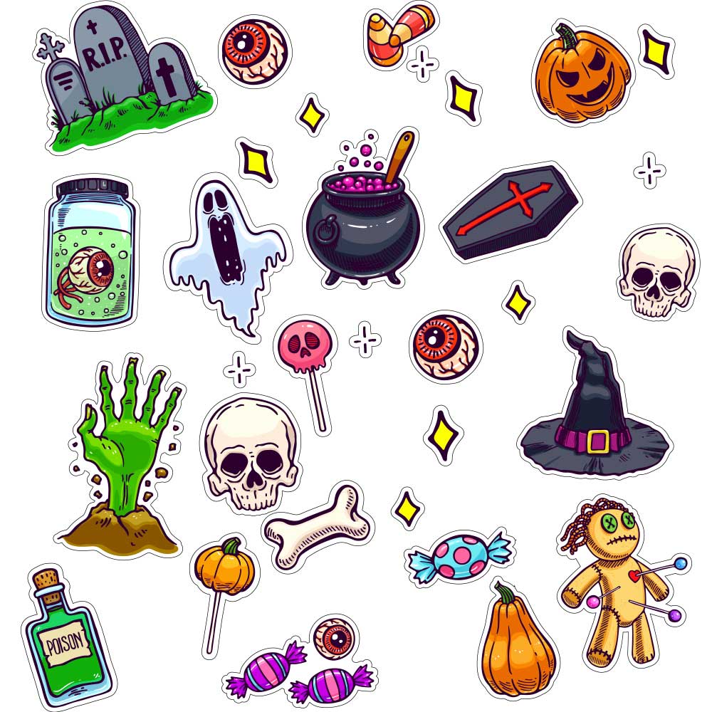 Naklejki ozdobne Halloween (31 szt.)