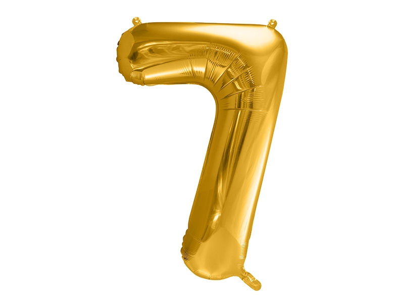 Akcesoria - Balon foliowy Cyfra ”7”, 86cm, złoty
