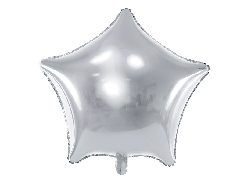 Akcesoria - Balon foliowy Gwiazdka, 48cm, srebrny