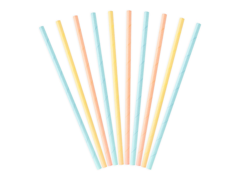 Akcesoria - Słomki papierowe, Summer time - 10 szt.