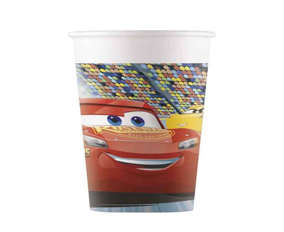 Akcesoria - Kubeczki papierowe Cars 3, 200 ml, 8 szt.