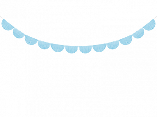 Akcesoria - Girlanda bibułowa Frędzle, błękit, 3m