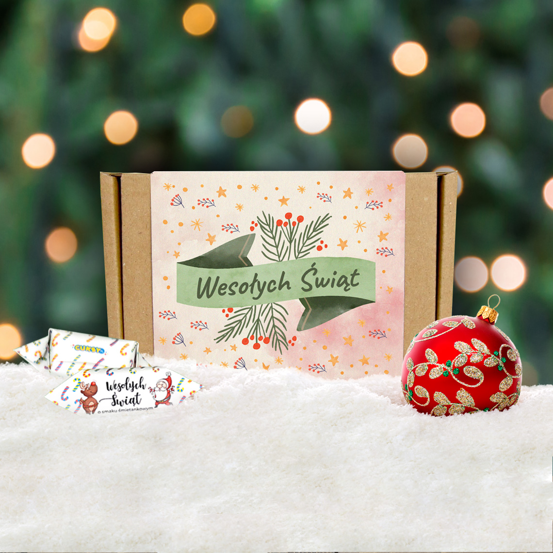 Słodkie pudełko - Choinka i gwiazdki