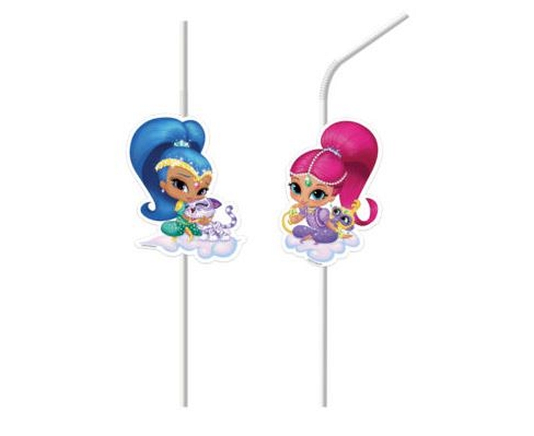 Akcesoria - Rurki słomki Shimmer i Shine - 6 szt.