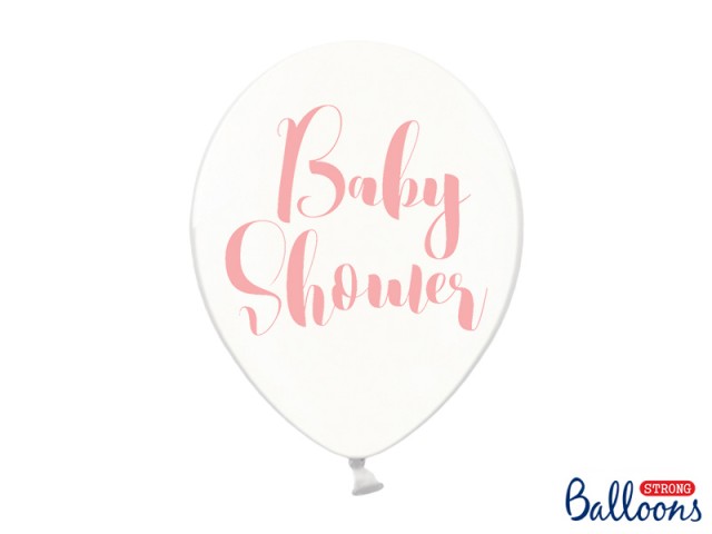 Akcesoria - Balony 30cm, Baby Shower, Girl, Crystal Clear - 5 szt.