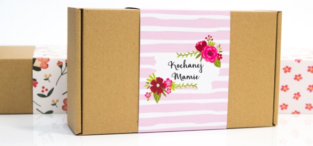 Akcesoria - Owijka okolicznościowa różowe paski i kwiaty