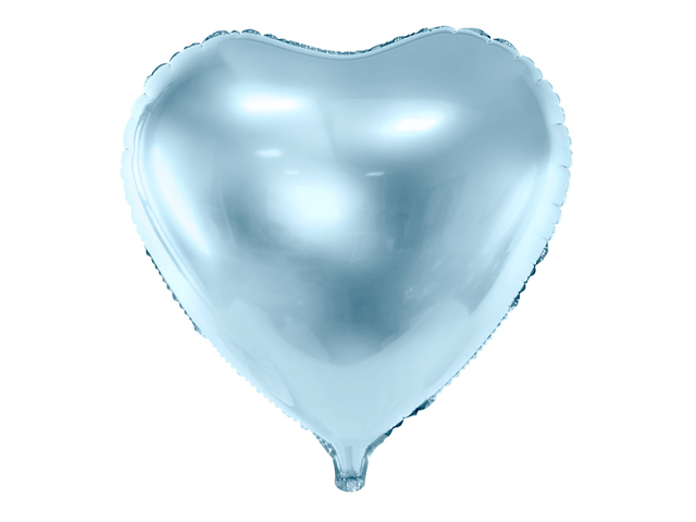 Akcesoria - Balon foliowy Serce, 45cm, błękitny