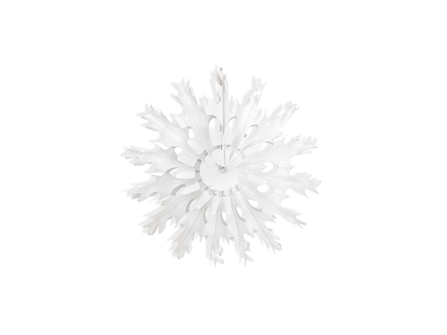 Akcesoria - Rozeta bibułowa Śnieżynka, biały, 25cm