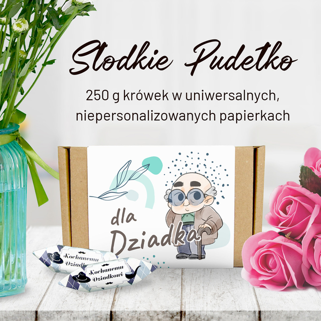 Akcesoria - Słodkie pudełko - Dziadek na spacerze