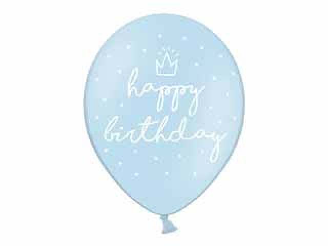 Akcesoria - Balony 30cm, happy birthday, niebieskie - 5 szt.