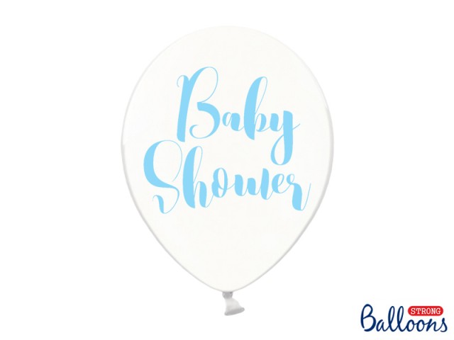 Akcesoria - Balony 30cm, Baby Shower, Boy, Crystal Clear - 5 szt.