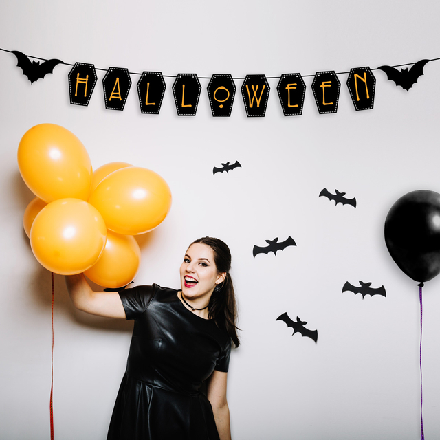 Akcesoria - Girlanda Halloween - czarna 