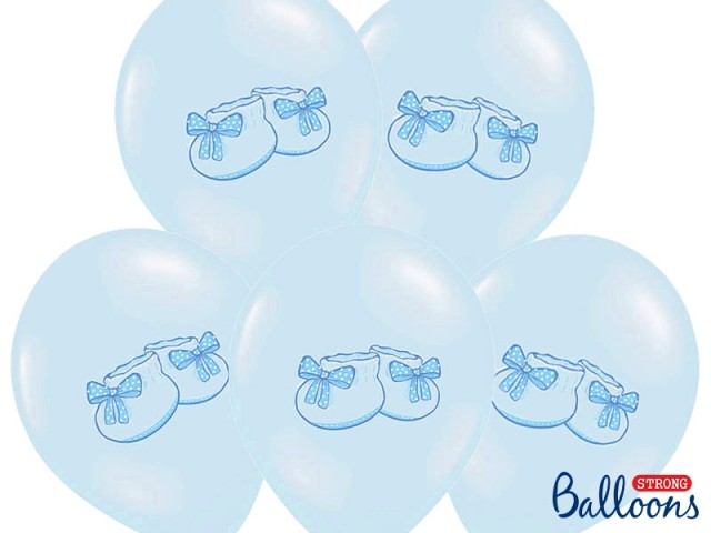 Akcesoria - Balony 30cm, Bucik, Pastel Baby Blue, 5 szt