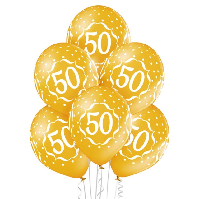 Akcesoria - Zestaw balonów na 50 rocznicę - 6 szt.