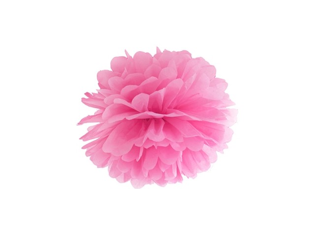 Akcesoria - Pompon bibułowy w kolorze różowym, rozmiar 25 cm - 1 szt.
