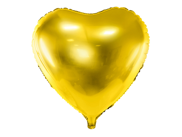 Akcesoria - Balon foliowy Serce, 45cm, złoty