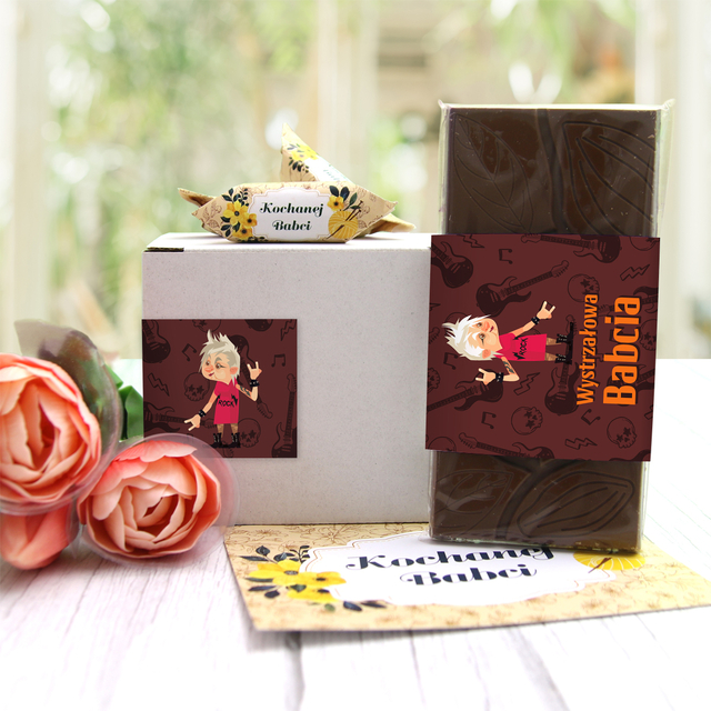 Akcesoria - Zestaw upominkowy z czekoladą dla Babci - Wystrzałowa Babcia