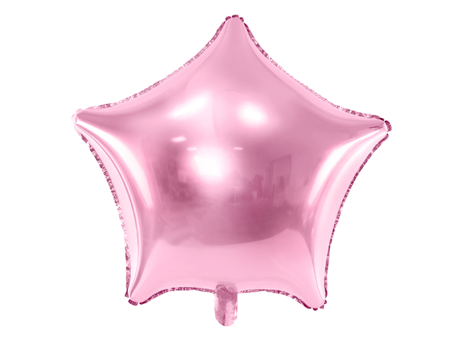 Akcesoria - Balon foliowy Gwiazdka, 48cm, jasny różowy