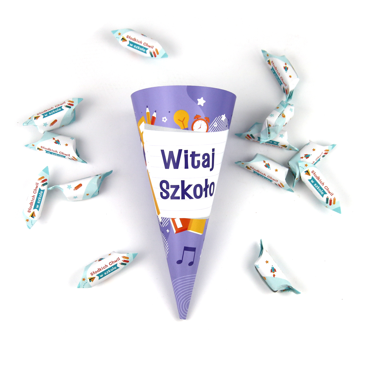 Tutka szkolna - Fioletowa z przyborami 2