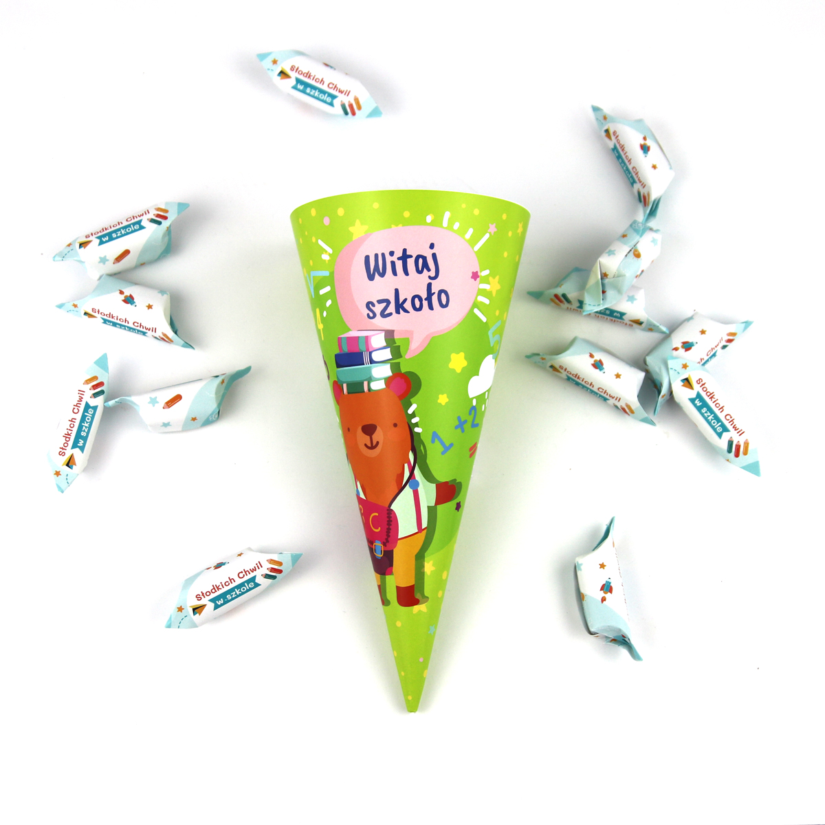 Tutka szkolna - Zielona z misiem