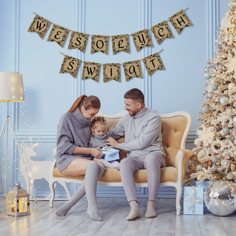 Akcesoria - Girlanda Wesołych Świąt (kraft)