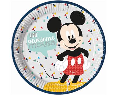 Akcesoria - Talerzyki papierowe MICKEY AWESOME MOUSE, 23 cm, 8 szt.