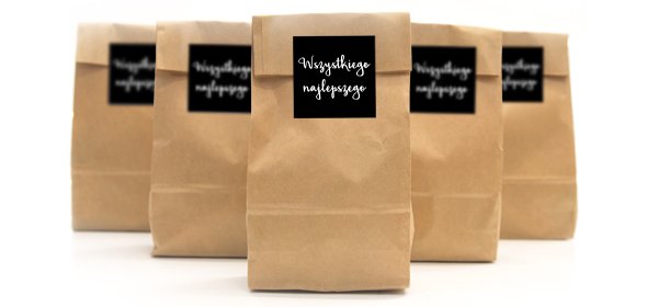 Akcesoria - Torebki papierowe kraft najlepszego czarne, 5 szt