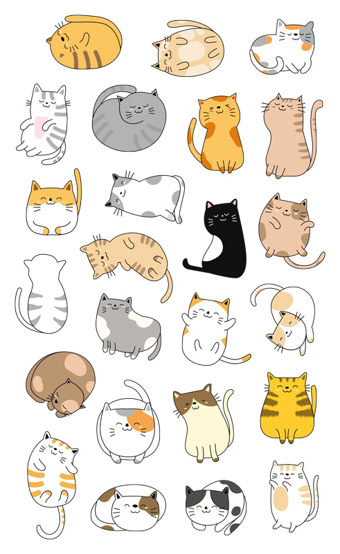 Akcesoria - Naklejki dla dziewczynki - Kotki