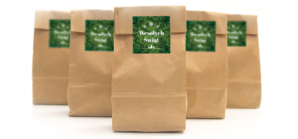 Akcesoria - Torebki papierowe kraft Zielone Gałązki, 5 szt