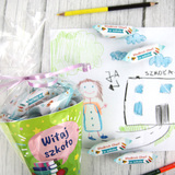 Akcesoria - Tutka szkolna - Fioletowa z przyborami 2