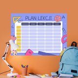 Akcesoria - Plan lekcji - Fioletowy z przyborami