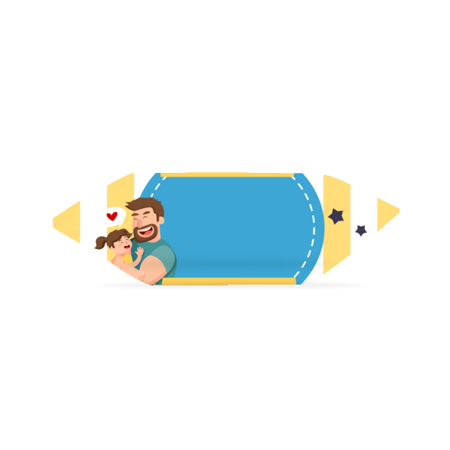 Krówki - Tata z córką, żółte paski