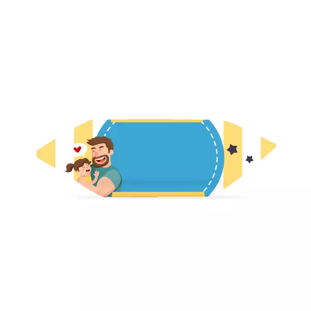 Krówki - Tata z córką, żółte paski