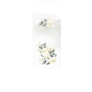 Torebki na cukierki - Białe róże - Ślubny (kraft) (5 szt)