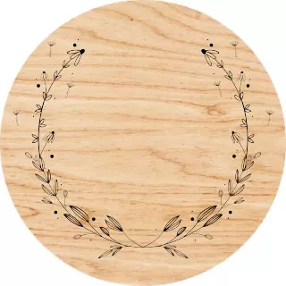 Obraz na drewnie 20cm - Subtelny wianek