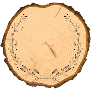 Obraz na drewnie 20cm - Subtelny wianek