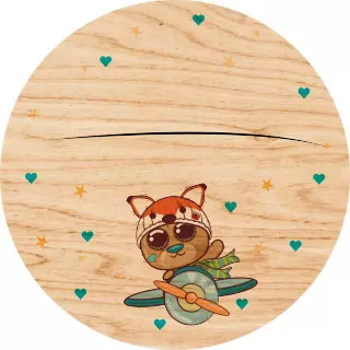 Obraz na drewnie 20cm - Podniebna przygoda