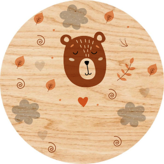 Obraz na drewnie 20cm - Uśmiechnięty miś