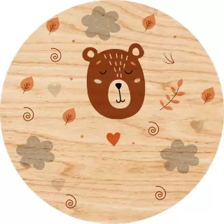 Obraz na drewnie 20cm - Uśmiechnięty miś