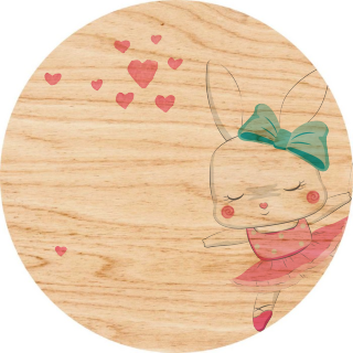 Obraz na drewnie 20cm - Króliczka balerina