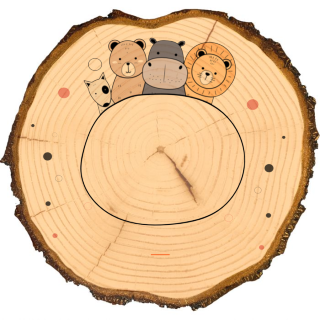 Obraz na drewnie 20cm - Wesołe zwierzaki