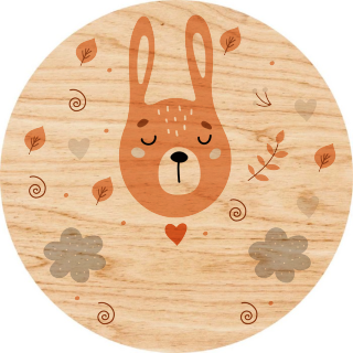 Obraz na drewnie 20cm - Jesienny zajączek