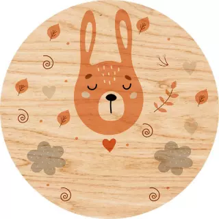 Obraz na drewnie 20cm - Jesienny zajączek