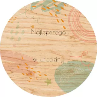 Obraz na drewnie 20cm - Pastelowe świętowanie