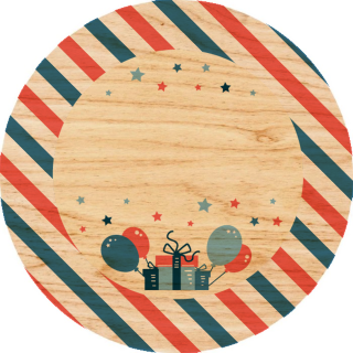 Obraz na drewnie 20cm - Impreza niespodzianka