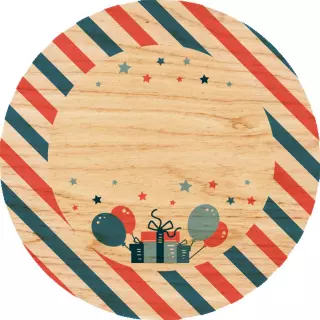 Obraz na drewnie 20cm - Impreza niespodzianka