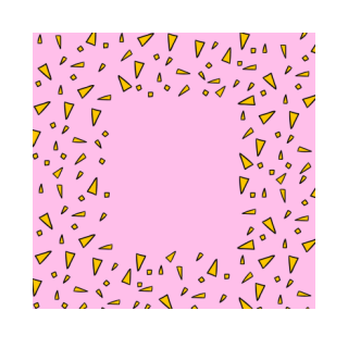 Krówki - Żółte wzorki na różowym tle