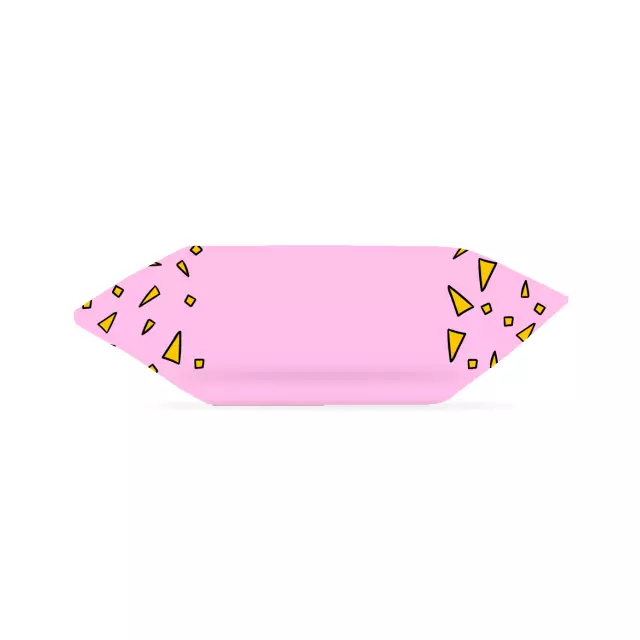 Krówki - Żółte wzorki na różowym tle