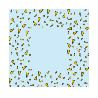 Krówki - Żółte wzorki na niebieskim tle