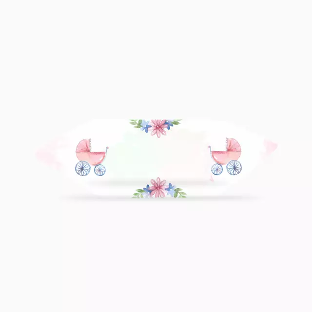 Krówki - Różowy wózek i kwiatki